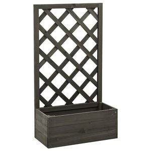 vidaXL Odlingsl&aring;da med spalj&eacute; gr&aring; 50x25x90 cm massivt grantr&auml;