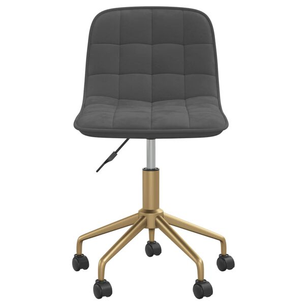 vidaXL Snurrbara matstolar 6 st m&ouml;rkgr&aring; sammet