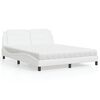 vidaXL Bed with Mattress "Zadar" White 160x200 cm Faux Leather