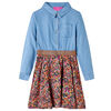 Kl&auml;nning med l&aring;nga &auml;rmar f&ouml;r barn marin och denimbl&aring; 104