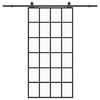 vidaXL Skjutd&ouml;rr med beslag svart 102x205 cm ESG-glas