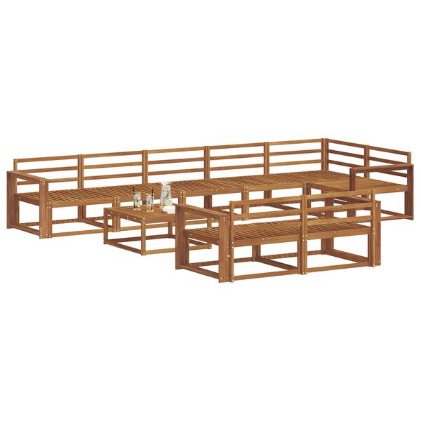 vidaXL Utomhussoffset 9 pcs Naturf&auml;rg Massivt Akaciatr&auml;