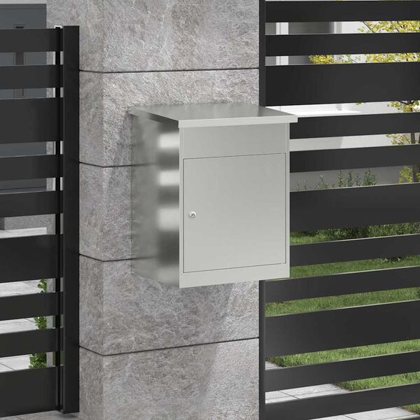 vidaXL Paketbox med lagring Svart 47.5 x 38 x 59 cm Galvaniserat St&aring;l