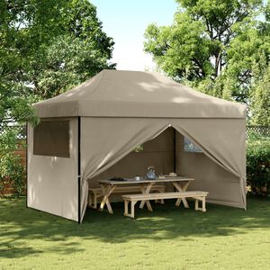 vidaXL Pop-Up hopf&auml;llbart partyt&auml;lt med 4 sidov&auml;ggar taupe