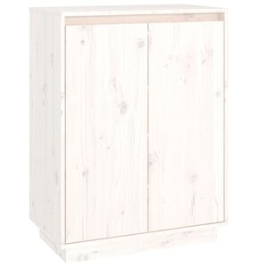 vidaXL Skosk&aring;p vit 60x35x80 cm massiv furu
