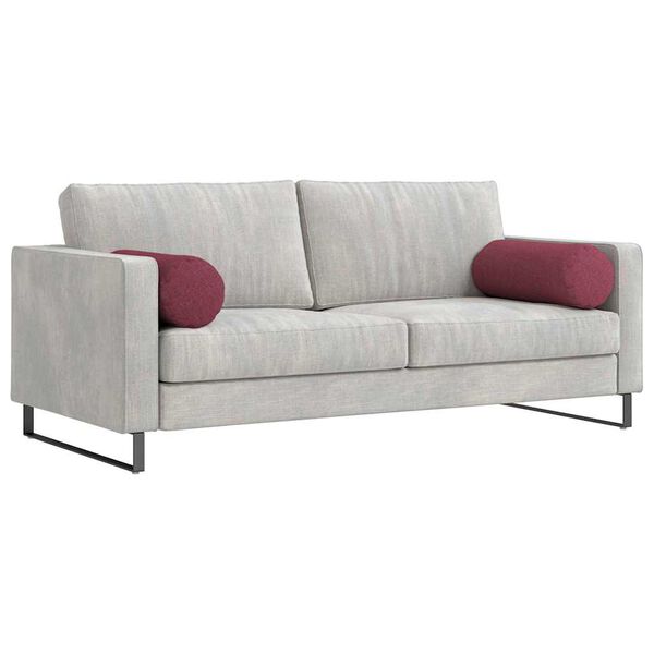 vidaXL Bolsterkuddar 2 pcs Vinr&ouml;d &Oslash; 25 x 70 cm tyg