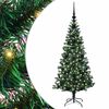 vidaXL Konstgjord F&ouml;rbelyst Julgran Gr&ouml;n 120 cm PVC och metall
