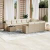 vidaXL Loungegrupp för trädgården m. dynor 11 delar beige konstrotting