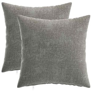 vidaXL Kudd&ouml;verdrag 2 st HEERLEN M&ouml;rkgr&aring; 35 x 35 cm Chenilletyg