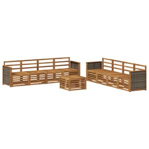 vidaXL Soffgrupper 9 pcs Massivt Akaciatr&auml;