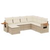vidaXL Matgrupp f&ouml;r tr&auml;dg&aring;rden med dynor 7 delar beige konstrotting