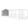 vidaXL Hundg&aring;rd med tak silver 2x14x2,5 m galvaniserat st&aring;l