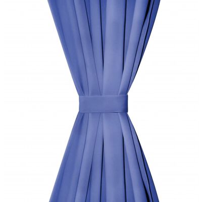 vidaXL Mörkläggningsgardiner 2 st med öljetter 135x245 cm blå