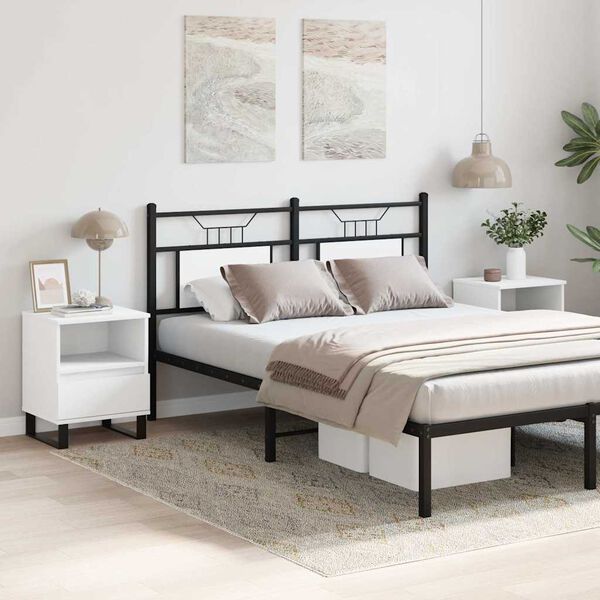 vidaXL S&auml;ngbord 2 st vit 40x35x50 cm konstruerat tr&auml;