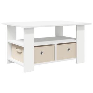 vidaXL Kaffeebord med l&aring;da Vit 77 x 55 x 42 cm Konstruerat tr&auml;