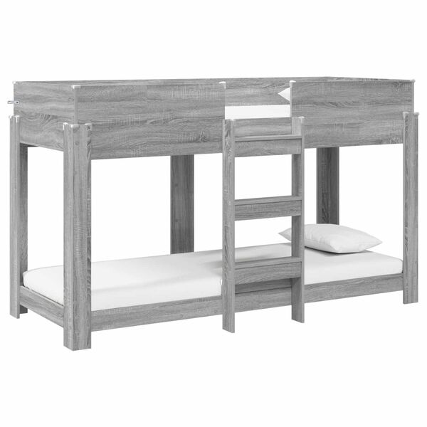 vidaXL K&ouml;ksb&auml;dd f&ouml;r barn Gr&aring; Sonoma 80 x 190 cm Konstruerat tr&auml;