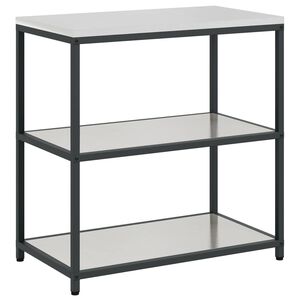vidaXL K&ouml;k Hyllsystem HATTEM Silver 90 x 50 x 92 cm St&aring;l
