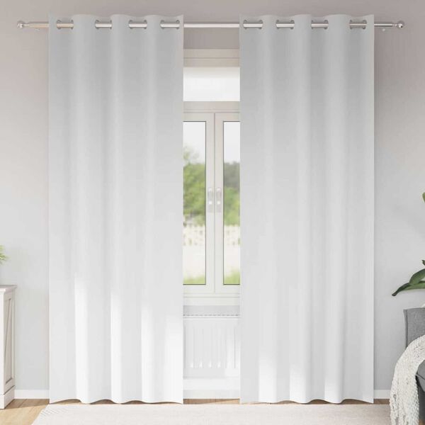 vidaXL M&ouml;rkl&auml;ggningsgardiner med Ringar 2 pcs Ren Vit 225 x 140 cm