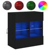 vidaXL V&auml;ggmonterad tv-b&auml;nk LED svart 58,5x30x60,5 cm