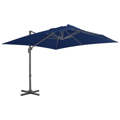 vidaXL Frihängande parasoll med aluminiumstång 3x3 m azurblå