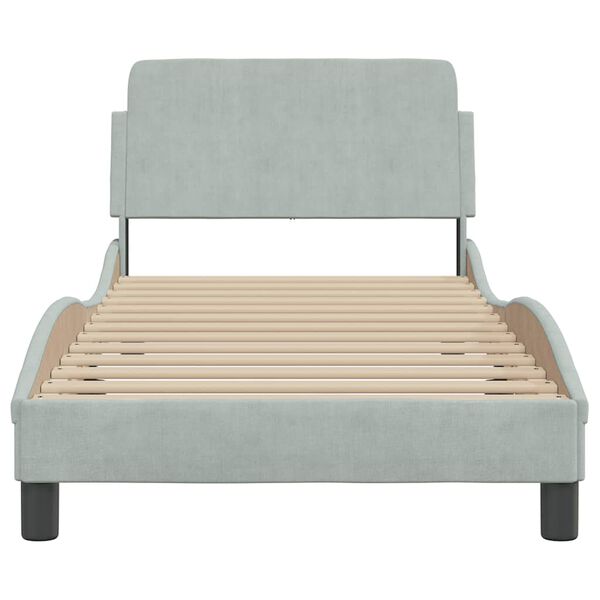 vidaXL Bed Frame "Dover" Light Grey 80x200 cm Velvet