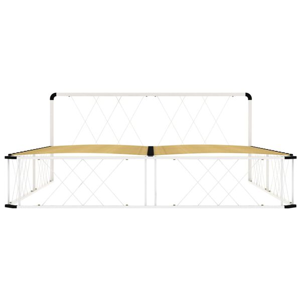 vidaXL S&auml;ngram utan madrass vit metall 200x200 cm