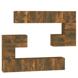 vidaXL V&auml;ggmonterad tv-b&auml;nk r&ouml;kf&auml;rgad ek konstruerat tr&auml;