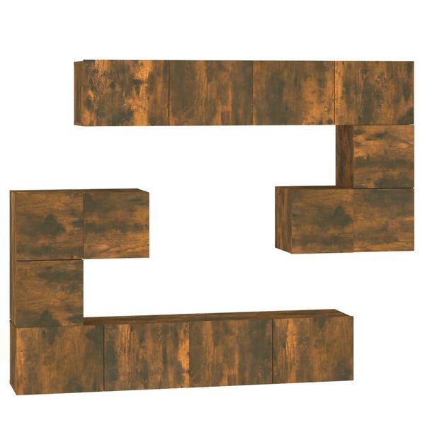 vidaXL V&auml;ggmonterad tv-b&auml;nk r&ouml;kf&auml;rgad ek konstruerat tr&auml;