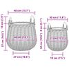 vidaXL Planteringskorg med lagring 2 pcs Brun Lacak-rattan