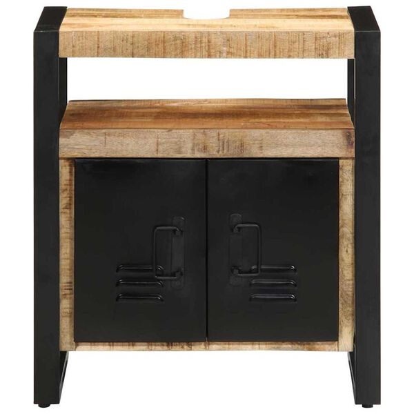 vidaXL Badrumsskåp med hylla Brun 55 x 35 x 60 cm Massivt Mangoträ