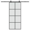 vidaXL Skjutd&ouml;rr med beslagset ESG glas och aluminium 90x205 cm