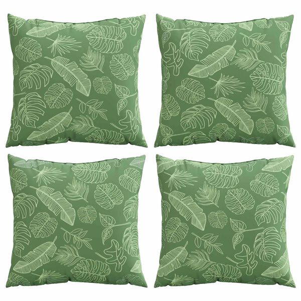 vidaXL Spridda Kuddar Löv 4 pcs Bladmönster 40 x 40 cm Polyester Tyg