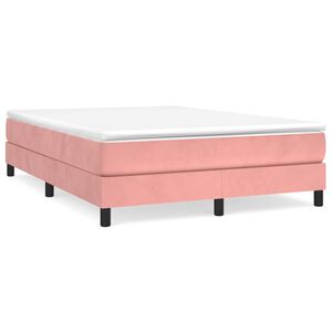 vidaXL Boxspring-s&auml;ngram rosa 140x190 cm sammet