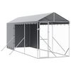 vidaXL Hundg&aring;rd med tak silver 2x6x2,5 m galvaniserat st&aring;l