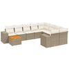 vidaXL Loungegrupp f&ouml;r tr&auml;dg&aring;rden m. dynor 11 delar beige konstrotting