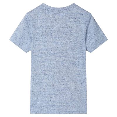 T-shirt med korta ärmar för barn blå melange 92