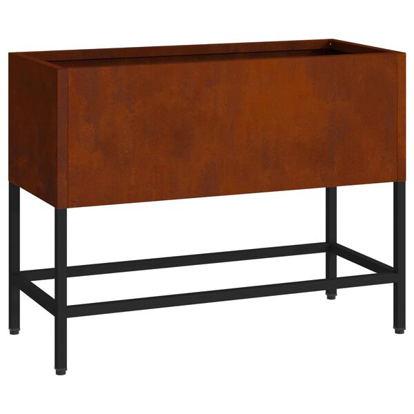 vidaXL H&ouml;jdtr&auml;dg&aring;rdsplanterare Rostig 60 x 26 x 45 cm