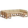 vidaXL Utomhussoffset 9 st Naturlig och Beige