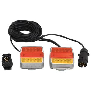 vidaXL Sl&auml;pvagnsbelysning 2 st r&ouml;d 10,5x7,5x10 cm 12V gl&ouml;dlampa