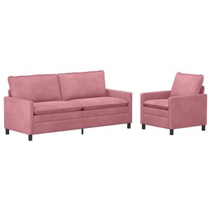 vidaXL Soffset 2 st Rosa Sammet