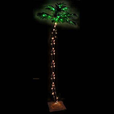 vidaXL Palmträd med LED varmvit 136 LEDs 220 cm