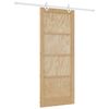 vidaXL Skjutd&ouml;rr Naturlig och vit 86 x 211 cm Massiv furu