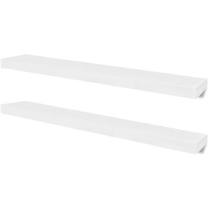 vidaXL 2 Flytande v&auml;gghyllor i MDF 100x20x3,8 cm vit