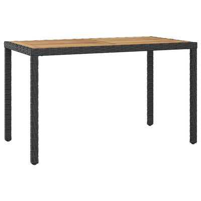 vidaXL Trädgårdsbord svart och brun 123x60x74 cm massivt akaciaträ