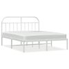 vidaXL S&auml;ngram med huvudgavel metall vit 160x200 cm