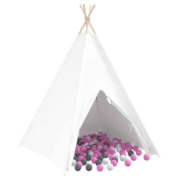 vidaXL Teepee Tält Vit 120 x 120 x 150 cm Tyg & Plast
