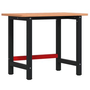 vidaXL Arbetsb&auml;nk 100x60x81,5 cm massiv bok rektangul&auml;r