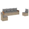 vidaXL Soffgrupp f&ouml;r tr&auml;dg&aring;rden med dynor 6 delar beige konstrotting