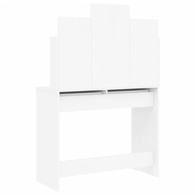 vidaXL Sminkbord med spegel vit högglans 96x39x142 cm