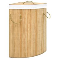 vidaXL Tvättkorg för hörn bambu 60 L
